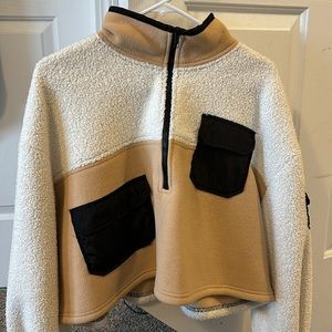 Urban Outfitters | Cropped Fleece Quarter Zip Pullover